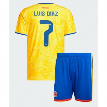Billige Fotballdrakt Colombia Luis Diaz #7 Replika Hjemmedraktsett Barn VM 2026 Kortermet (med bukser)